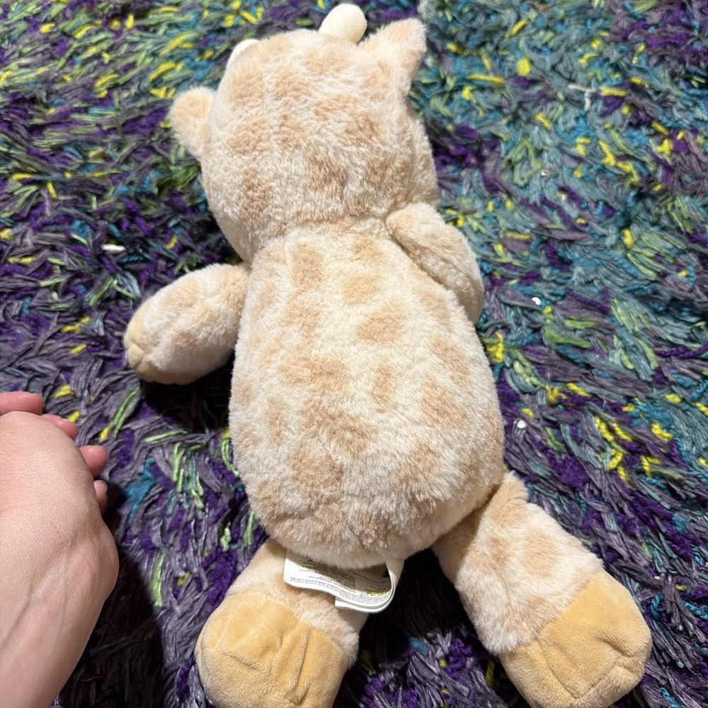 Kelly Baby Kelly Toy 12" Cuddle Giraffe Rattle Plush Crinkle Ears Unisex Beige - Picture 5 of 12